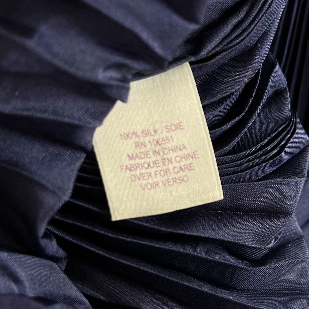Calypso St Barth Dark Blue Pleated Long Silk Sleeveless Dress - Picture 6 of 6